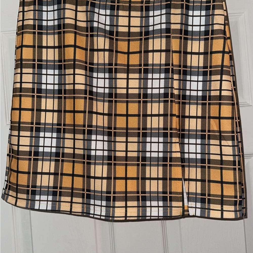 SHEIN Tan and Brown Skirt with Slit